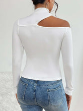 PETITE Mock Neck Cut Out Tee